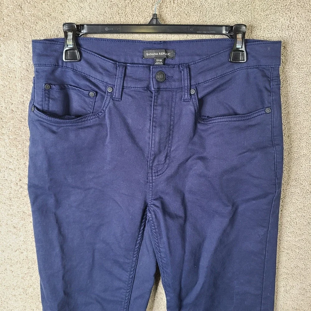Banana Republic Pants Mens 32x30 Navy Blue Slim Fit Cotton Stretch 5 Pocket Work